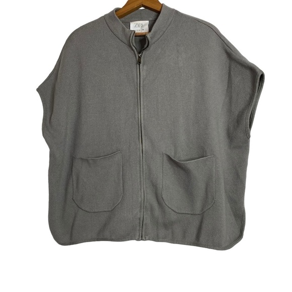 Zara Girls Oversized Zip Front Vest - Picture 1 of 3